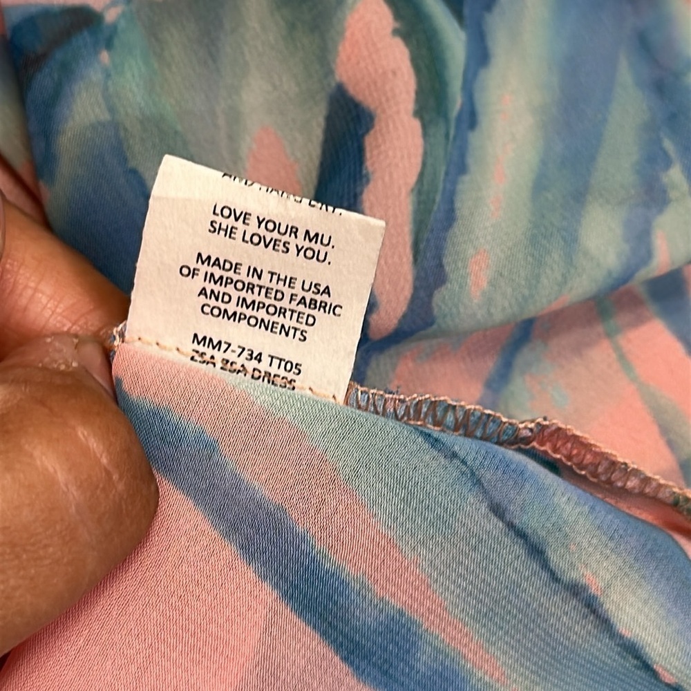 Show Me Your Mumu Zsa‎ Zsa One Shoulder Mini Dress Pink Tropical Leaf Print XS - Picture 9 of 11